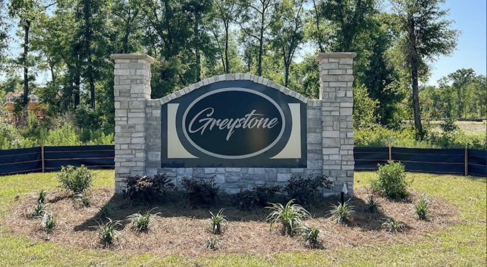 Greystone neighborhood entrance sign in Crawfordville, Florida